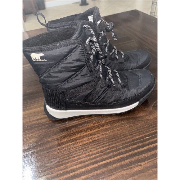 Sorel Other - Sorel Womens Whitney Boot Youth Size 4 Black Nylon Quilted Bootie Waterproof